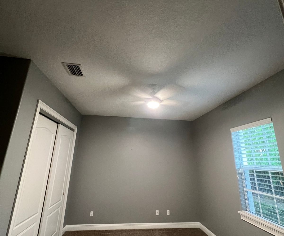 Same ceiling after drywall repair, patched and finished, in Saint Augustine, Florida
